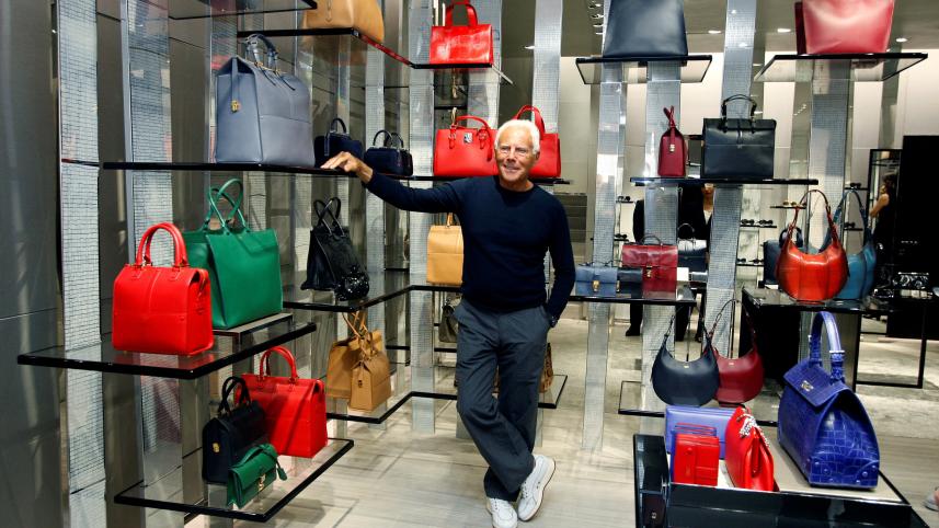 Giorgio Armani in a store